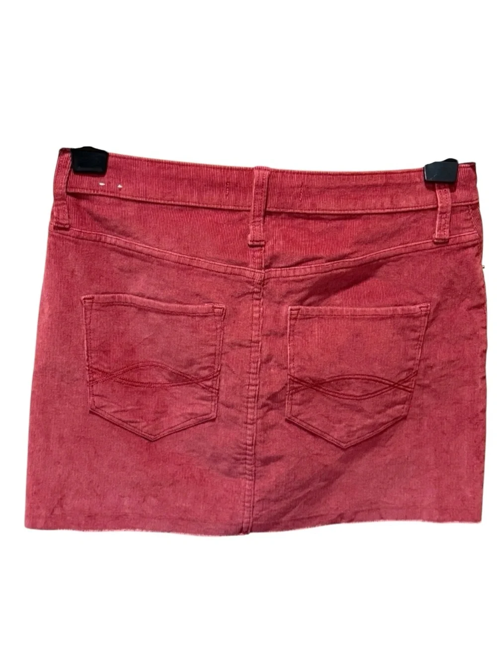 Abercrombie Fitch Red Wine Corduroy Mini Skirt Raw Hem 5 Pocket Size 2